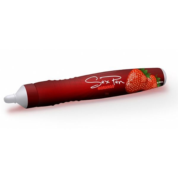 Caneta Comestível Sex Pen A Sós Morango 20g Minha