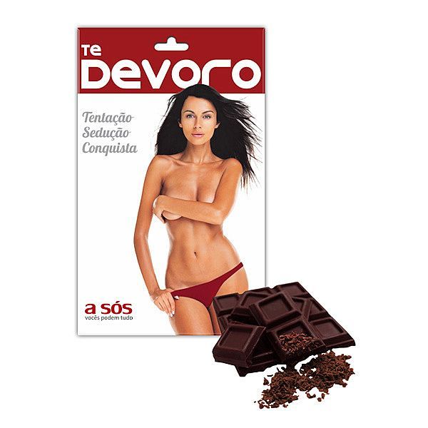 Calcinha Comestível A sós Te Devoro Sabor Chocolate