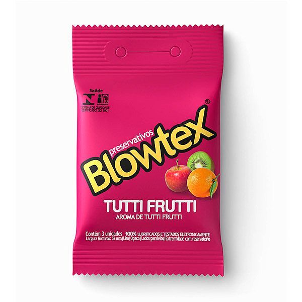 Preservativo Blowtex Aromatizado Tutti-Frutti com 03 unidade