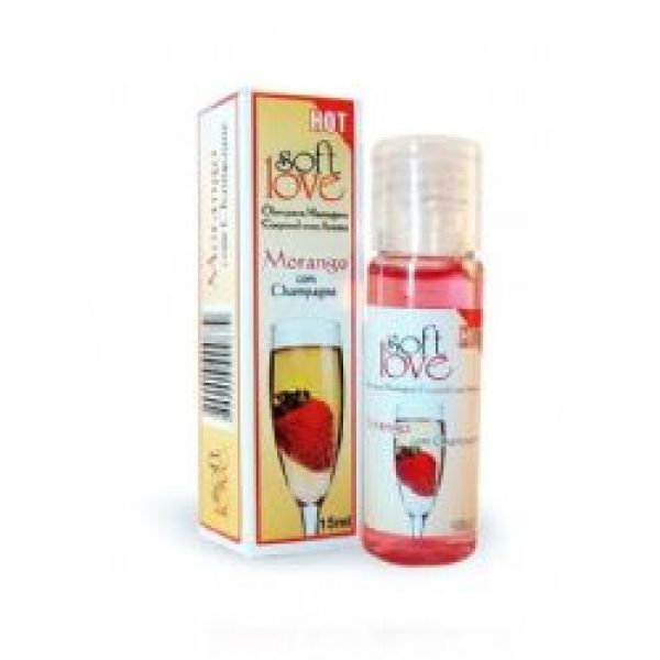 Gel Morango com Champagne Hot Soft Love 15ml