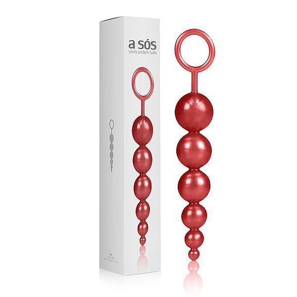 Plug Massageador Love Ball Vermelho - 15cm x 2,5cm