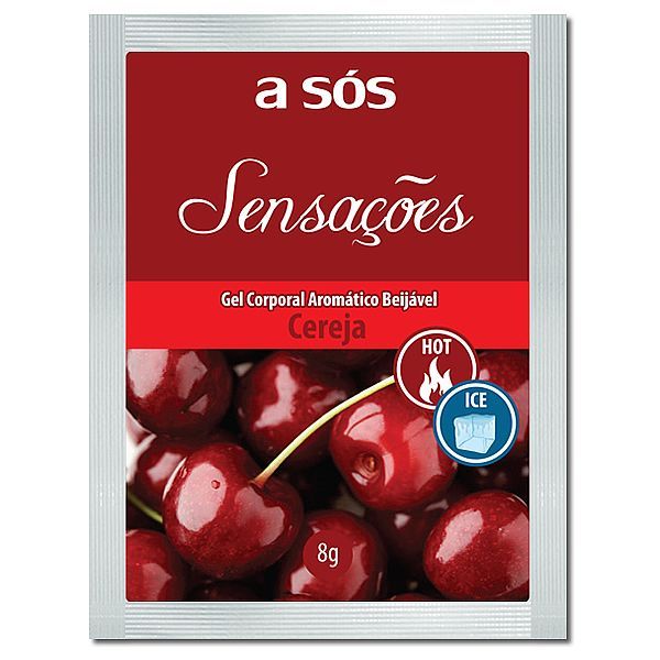 Gel A Sós Sensações Comestível Hot & Ice Sabor Cereja - Sach