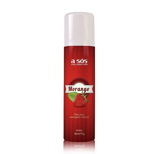 Óleo Corporal Aerosol Beijável A Sós Morango - 166ml/90g